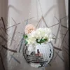 ぶら下がっているフラワーポットバルコニーホーム装飾プランター花瓶の壁吊りクリスマス装飾プランターディスコボールポットフラワーポットロープ240410