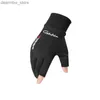 Gants de cyclisme Summer Mens Ice Silk Plein-doigt exposé à deux doigts Glants de sport extérieur pêcheurs Cycling Scolter Glants à séchage rapide L48