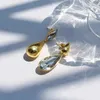 XIALUOKE Punk Metal Water Drop Asymmetry Crystal Drop Earrings For Women Geometric Golden Earrings Party Travel Holiday Jewelry 240416