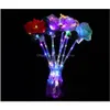 Party Favor Led Light Up Bouquet Flowers Flashing Glowing Rose Wand Sticks Wedding Deocr Valentines Day Memorial Gift Drop Delivery DH4RQ