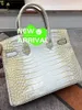 Designer Himalaya Crocodile Handtas Tas Tas Tassen Witte huid Platinum Tas 30cm Echte lederen dames handtas enkele schoudertas Crossbody tas Lichte luxe tas wn-yq41