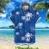 Męskie koszule kokosowe drzewo kokosowe hawajskie koszula impreza letnie męskie ubranie top do mężczyzn moda krótkie rękawy 240416
