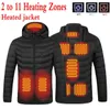 Men039s Jackets Heated Vest Jacket Washable Usb Charging Hooded Cotton Coat Electric Heating Warm Outdoor Camping Hiking2242156