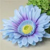 Dekorativa blommor 5st/Lot Diameter 12cm Charm Blue Gerbera Crepe Simulation Fake Flower Wedding Dress Tiara A141