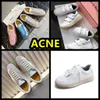 Acné de luxe Velcro Souriant Place pour la plage Blanc Blanc Rose Blue Chaussures Flats Bottom Shoes Sol Sole Sports Cuir Casual Chaussures Gai 35-40