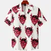 Casual shirts van heren Hawaiiaans shirt voor mannen Cubaanse kraag duivelprint Mens mode streetwear zomer korte mouw top trendy nieuwe kleding 240416