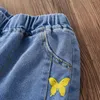 Штаны для девочек джинсы подростки детская одежда для печати брюки весенняя осень детская одежда джинсы 6 8 10 12 14 y 240315