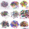 Nose Rings & Studs 10Pcs/Set Color Mixing Fashion Body Piercing Jewelry Acrylic Stainless Steel Eyebrow Bar Lip Barbell Ring Navel Ea Dh8J2