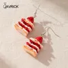 Bengelen oorbellen mooie aardbeiencake voor meisjes handgemaakt oor ornament