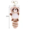 Keychains 1pc Ratcoon En peluche pendante Chain de clé Christmase Gift Gift Toy Boys Filles Sac Accessoires