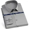 Herrklänningskjortor Silk Touch Classic Long Sleeve Nonison utan Pocket Standard-passform Formell affärsarbete Kontor Casual Shirt