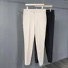 Spring Autumn Suit Pants Men Fashion Business Draped Casual Slim Classic Clothing Solid Kolor Spodnie 240415
