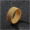 Band Rings 8Mm Wide Stainless Steel Couple Deformable Mesh Accessories For Women Men Jewelry Wedding Gift 230829 Drop Delivery Dh6Hy