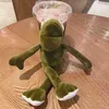 Plush Keychains Funny Cartoon Frog Plush Keychains Rings Key Holder Soft Stuffed Animal Toy for Kids Girls Key Chain Plush Pendant wholesale Y240415