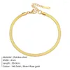 Anklets damskie ręczne łańcuch wąż złoty kolor dla biżuterii kobiety letnie akcesoria hurtowe nie znikaj 4 mm