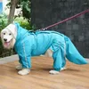 Appareils pour chiens Réflexion rejoint Raincoat Large Samoyed Golden Retriever Pet à quatre vêtements à quatre pattes