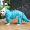 Ropa de perro Reflectivo unido a Raincoat Gran ropa de Golden Retriever Golden Retriever de cuatro patas impermeables