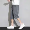 Ice Silk Capri -broek voor heren zomer dunne modemerk los snel drogende strandsporten en casual shorts
