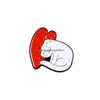 Jewelry Pins Brooches Cartoon Animal For Women Big White Cat Hits My Beating Heart Enamel Paint Lapel Piranha Eats Kitten Bad Drop D Dh5Rb