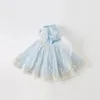 Dave Bella Pearl Brodery Blue Gaze Back Bow Childrens Dress Princess Party DB2233966 240413