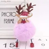 Plush Keychains 2020 Hot Selling Santa Claus Fur Ball Cute Keychains Pendant Christmas Elk Accessories Wholesale Y240415