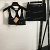 Letter Embroidery Yoga Outfits Miu Sport Bra Rokken Set Designer Backless Vest Women Running Rooks