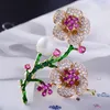 Brooches Elegant Color Enamel For Women Luxury Micro-inlaid Zircon Rose Dandelion Corsage Clothing Accessories Pins Female Gift