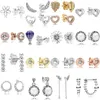 Studörhängen 925 Sterling Silver Earring Fjärilar Asymmetriska hjärtan av kärlek Glacial Beauty Pearl for Women Fashion Jewelry
