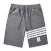 Shorts Mens Capris Sports Casual Shorts Stripe Large Loose Summer Cotton Pants Beach Broeeches Mens Pants