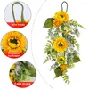 Decoratieve bloemen Spring deur hangende krans gesimuleerde zonnebloem bloemen ondersteboven