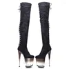 Chaussures de danse Leecabe 20cm / 8inche en daim supérieur à la mode de mode supérieure plate-forme de la mode haute talons pole danse botte