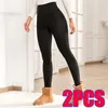 Women's Leggings Winter Women Thick Velvet Black Warm Stretch High Waist