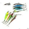 8 stycken fiske locka livtro minnow hårda betar 3d ögon crankbait wobblers carp peaca tackla droppleverans dhuzn