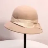 Beralar H789 Kadın Yün Fedora Şapkası Kadın Sonbahar Kış Cloche Cap Lady Fransız Zarif Basit Retro Parti Alışveriş Yün Şapkaları