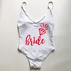 Damskie stroje kąpielowe plus size One Piece Swimsuit Bride Diamond Bikini 2024 Kobiety seksowne wyściełane kostium kąpielowy Bachelor Party Beach