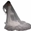 White Ivory 3m Casamento Véu 3m LG Soft Tulle Royal Bridal Véil com Bling Bling Ligas Lace Véu Scalloped Wedding Accorors C42B#