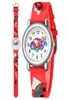 50pcs Mini Red Car Printing Watches Children Children Girls Garçons Sport Plastique Soft Dial 3D CARTOONE CADEAU CADEAU CADE