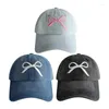 Caps de bola Bordado adulto Bowknot Baseball Travel Gathering Hat para ciclismo acampamento