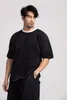 Miyake t-shirt plissé pour hommes vêtements d'été t-shirts à manches courtes couches de mode noirs