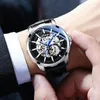 Armbanduhren Ailang Fashion hohle automatische mechanische Uhr für Männer echtes Lederarmband 30m wasserdichtes Reloj