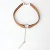 Hanger kettingen zwart bruin fluwelen choker boho sierlijke touw bar pedant cirkel chokers voor vrouwen moeder bohemian stijlvolle sieraden