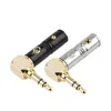 3.5mm Jack Earphone Plug Connectors Right Angle 3 Poles HiFi Headphone 90 Degree Audio Adapter Gold Plated Solder Black Silver