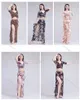 Scary Wear Dance Practice Vêtements Long Jupe Suit Luxury Floral Performance Costumes Carnaval Femme Sexy Femme Modern Dance2024