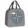 Nautical Compass Lunch Bag Kobiety ciepłe chłodne izolowane pudełko na lunch dla dzieci w szkole robo