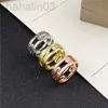 Desginer Bulgarie Armband V-Gold Plated Mijin New Baojia Hollow Paper Clip Ring med Diamond Inlaid Female Rose Gold Full Sky Star Poymer Net Net Net