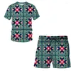 Men's Tracksuits Japanese Style Summer 3D Printed T-shirt Shorts Set Sportswear Tracksuit O Neck Short Sleeve Clothing Suit