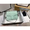 BASSE NUOVA Marmont Love MacAron Postman Borsa Blu Scatta a tracolla Mini Blue Small