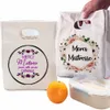 French Printed Cooler Lunch Bag Portable Isolated Canvas Bento Tote Thermal School Picnic Food Storage Väskor Gåvor till lärare M0EK#