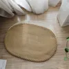 Carpets Simple Japanese-style Woven Mat Entrance Door Bathroom Water-absorbent Scuffing Foot Cream Oval Floor