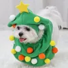 Hundekleidung 2pcs/Set Weihnachtsbaum Haustier Kleidung gelbe Sterndekoration Weich verstellbar ärmellose Kleid auf süße kleine Welpenkatze Kostüm